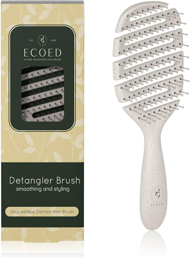 Detangler Hairbrush, Soft Bristle Detangling Brush for Straight, Wavy,Curly and Fine Hair, Dry an... | Amazon (US)
