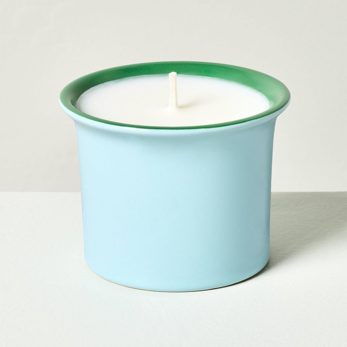 Two-Tone Ceramic Beach House Jar Candle 4.6oz Light Blue/Green - Hearth & Hand™ with Magnolia | Target
