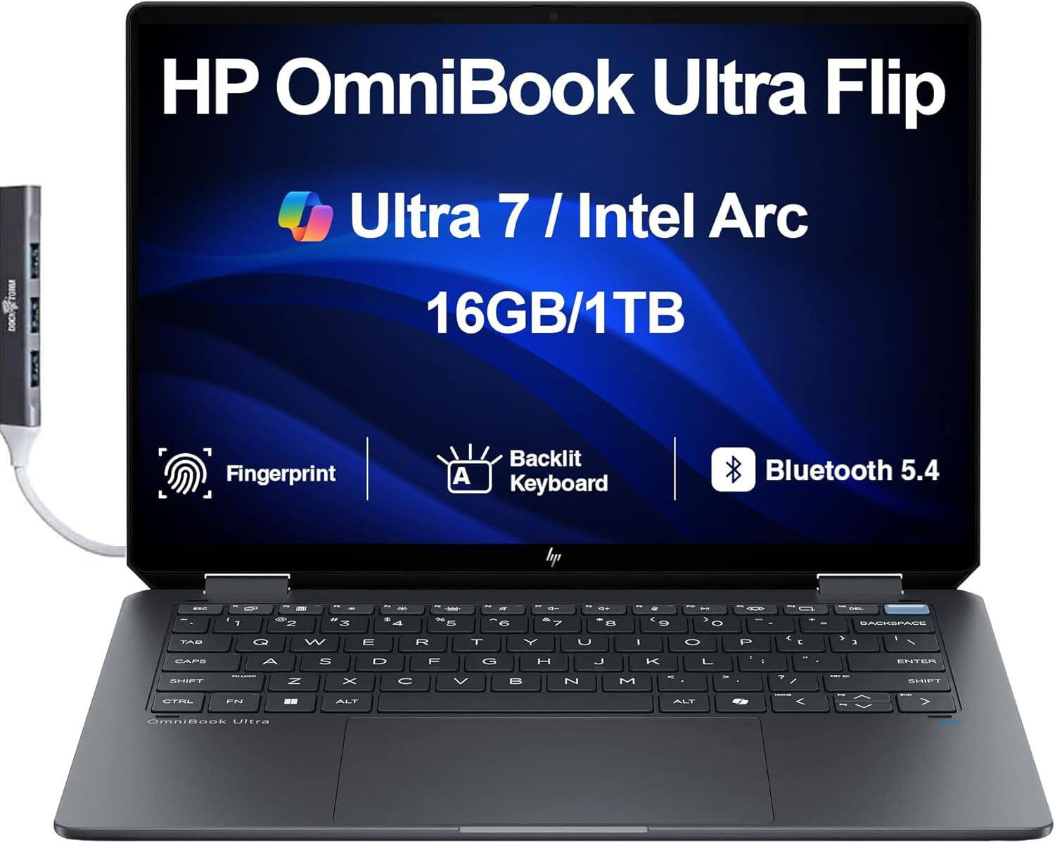 HP - Upgraded - OmniBook Ultra Flip 2-in-1 Laptop 14.0 2.8K (Intel Ultra 7-256V, 16GB LPDDR5, Win 11 Pro) w/USB Hub - Eclipse Gray | Best Buy U.S.