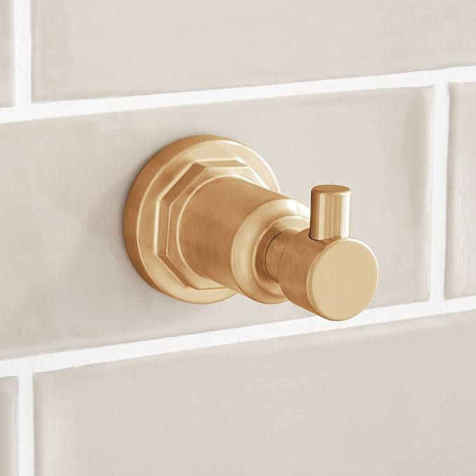 Signature Hardware 476967 Greyfield Single Robe Hook - Brushed Gold | Amazon (US)