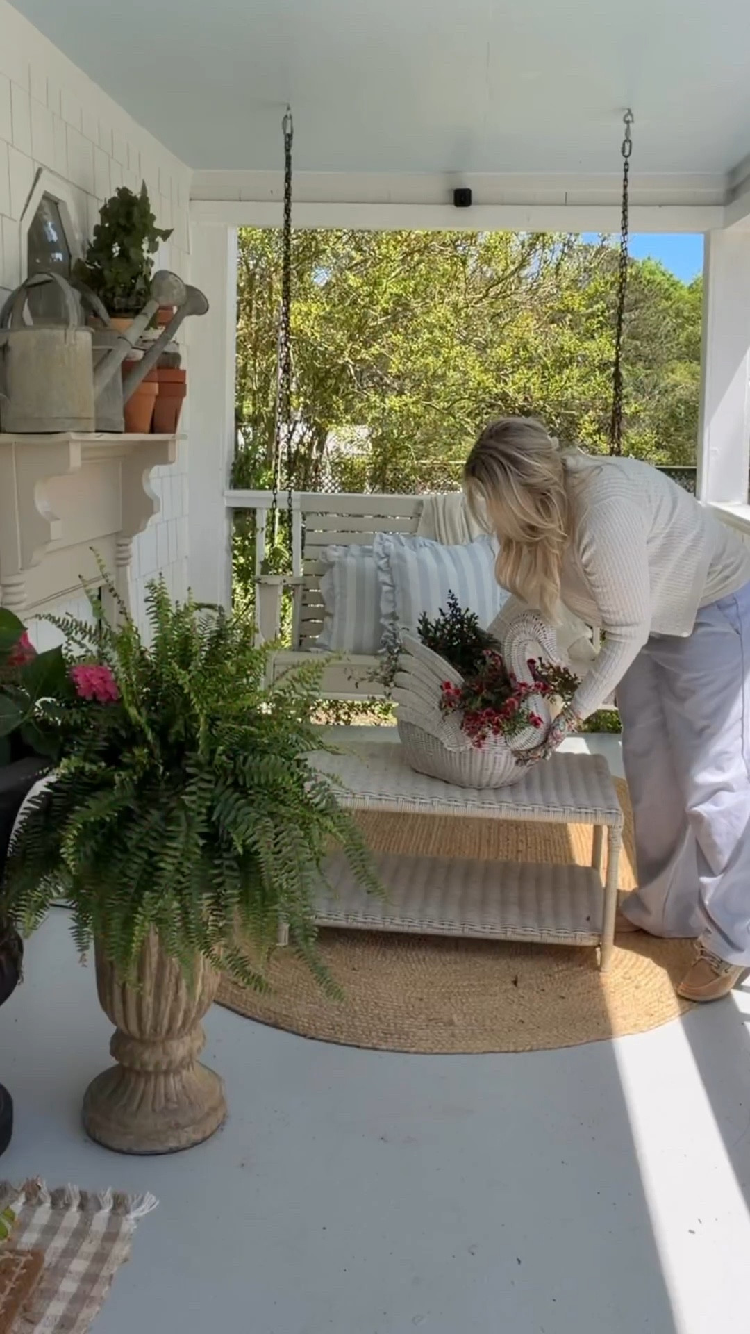 Planting in wicker! Landscape fabric and soilgarden

#LTKHome #LTKSeasonal