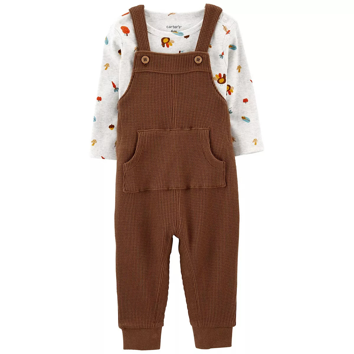 Baby Carter's 2-Piece Thanksgiving Tee & Thermal Coverall Set | Kohl's