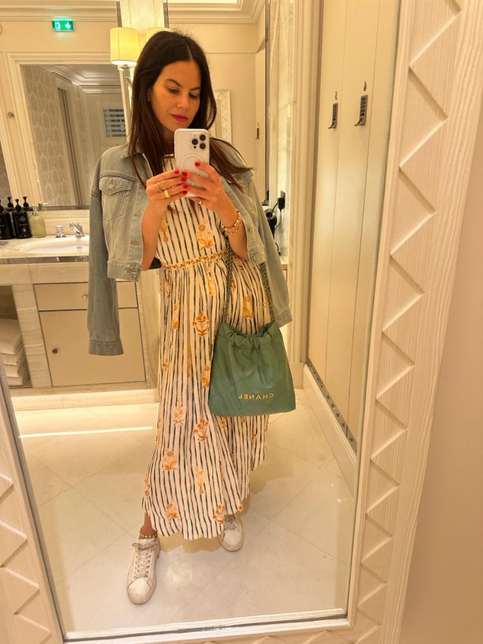 Summer OOTD in NYC! 🤍

Denim jacket. Sundress. Maxi dress. White sneakers. Golden goose sneakers. Summer outfit inspo.

#LTKStyleTip #LTKShoeCrush #LTKSeasonal