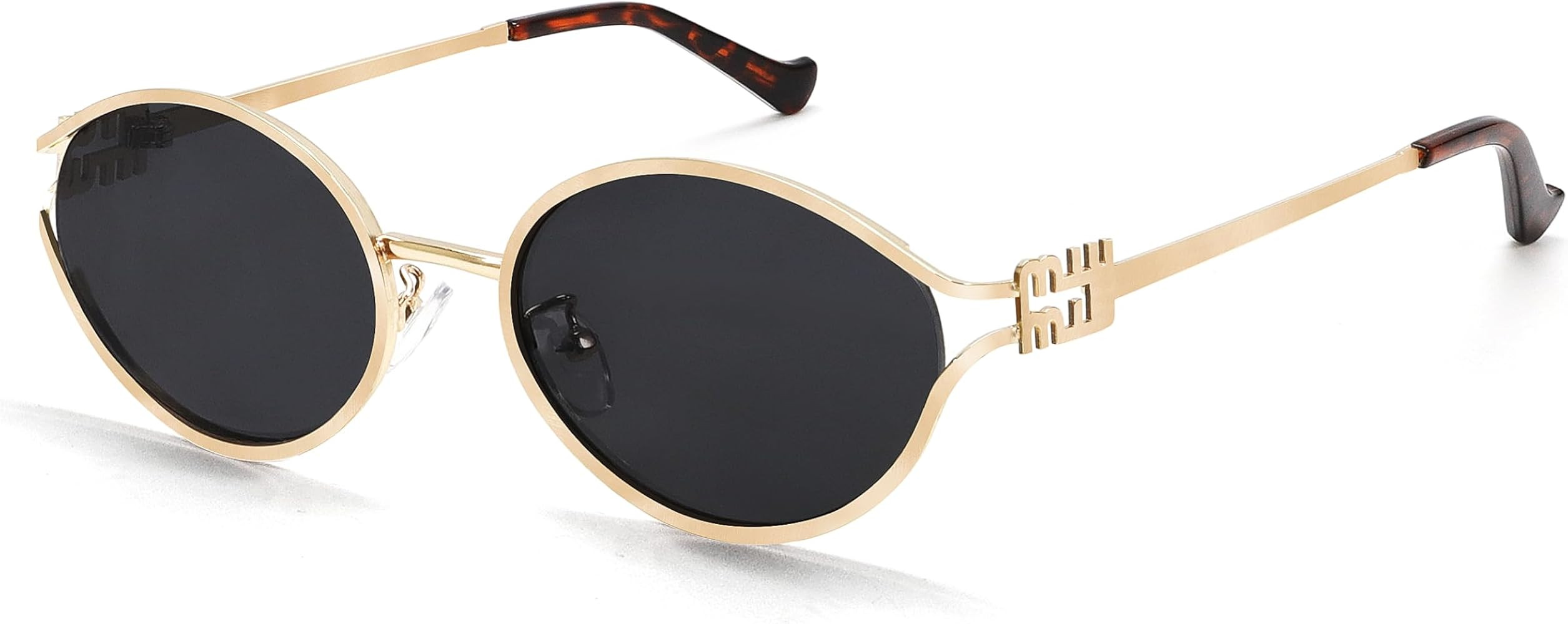 BOTEN Retro Oval Sunglasses for Women Men Small 90s Sun Glasses Trendy Gold Frame Round Shades Cu... | Amazon (US)