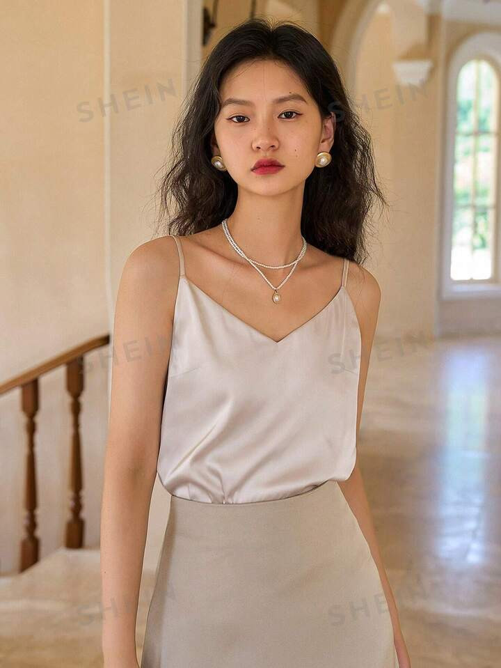 DAZY Solid Adjustable Straps Cami Top | SHEIN