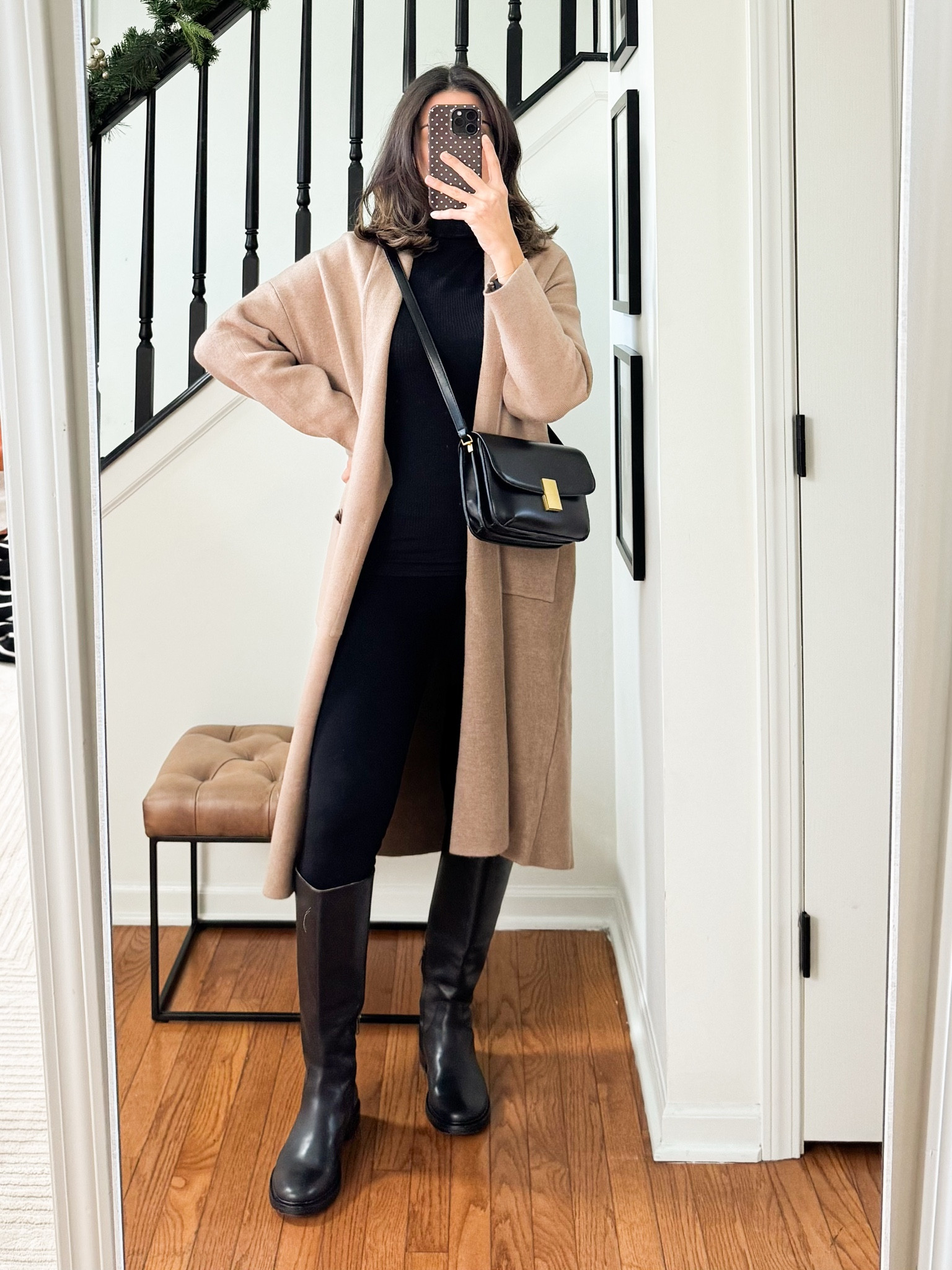 Winter cozy chic outfit with leggings
• Leggings size Small • Knit Coat size Small • top size small 

#LTKOver40 #LTKFindsUnder100 #LTKSeasonal