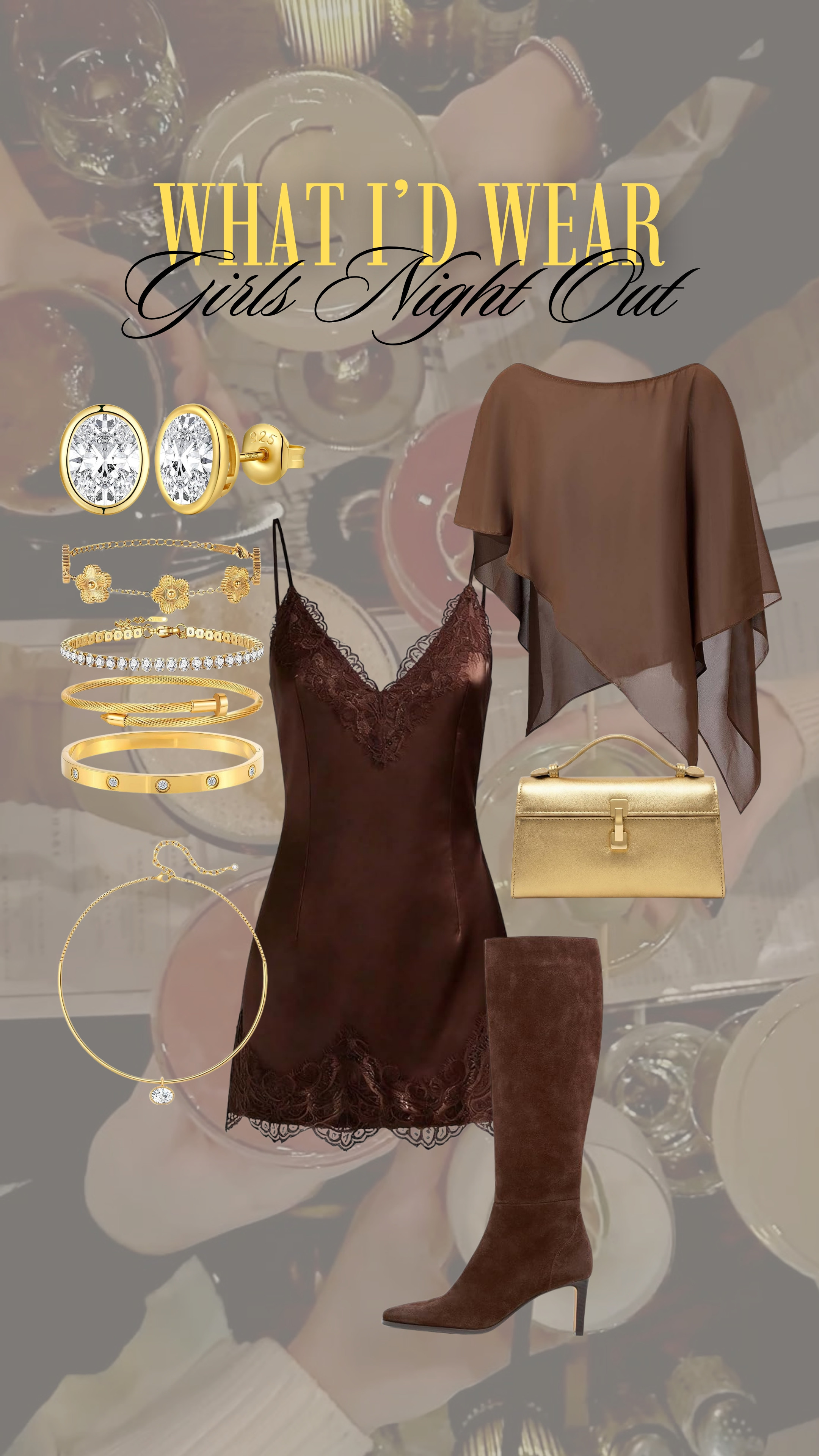 the perfect GNO outfit!! Love a lace slip dress!

gold jewelry, clutch, boots 

 #LTKgrwm #LTKootd #LTKMidsize