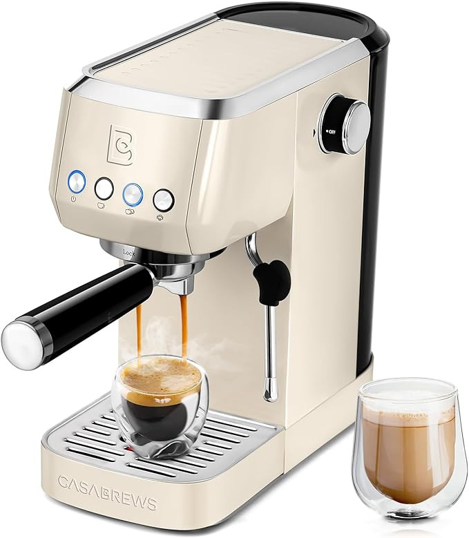 CASABREWS Espresso Machine 20 Bar, Stainless Steel Coffee Maker with Steam Milk Frother, Espresso... | Amazon (US)