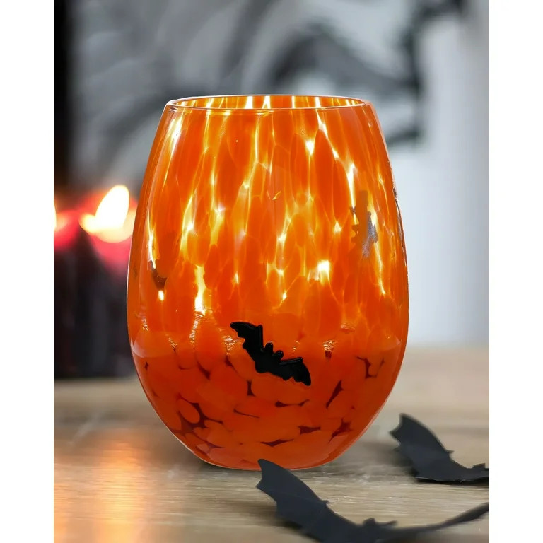 Way to Celebrate Halloween Stemless Wine Glass Bat Tie Dye - Walmart.com | Walmart (US)