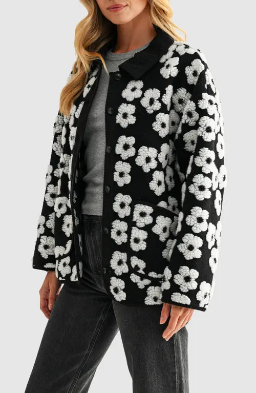 Floral High Pile Fleece Jacket | Nordstrom