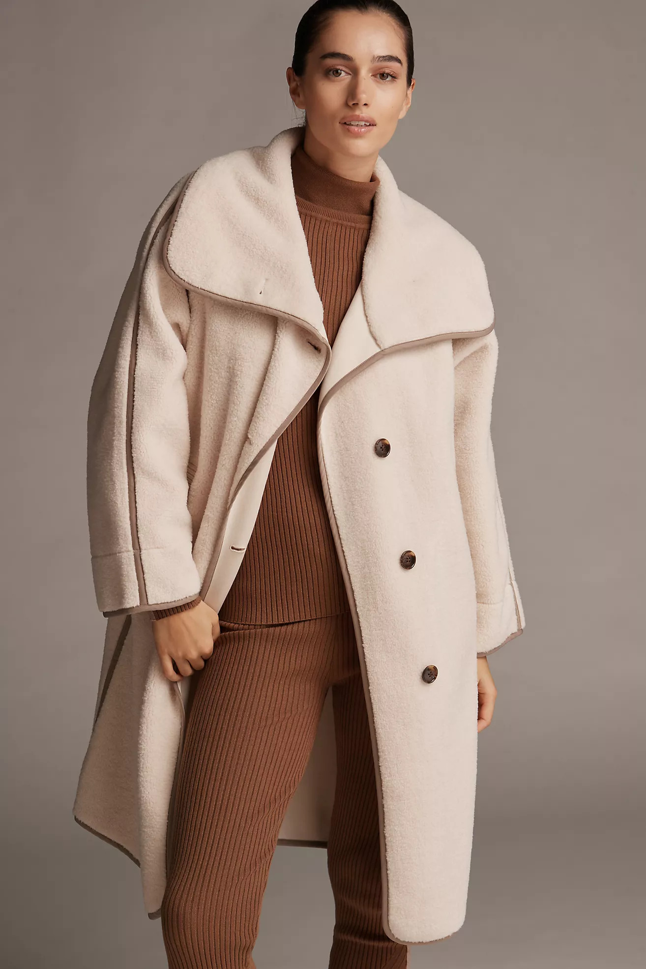 Varley Romane Boxy Faux-Shearling Jacket | Anthropologie (US)