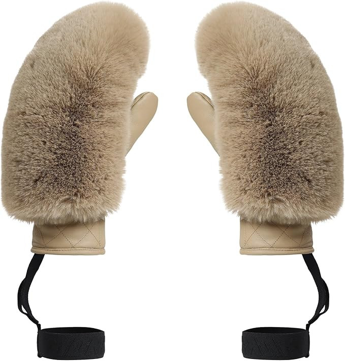 GSOU SNOW Women Ski Gloves Snowboard Gloves Faux Fur Palm Sheepskin Warm for Winter | Amazon (US)
