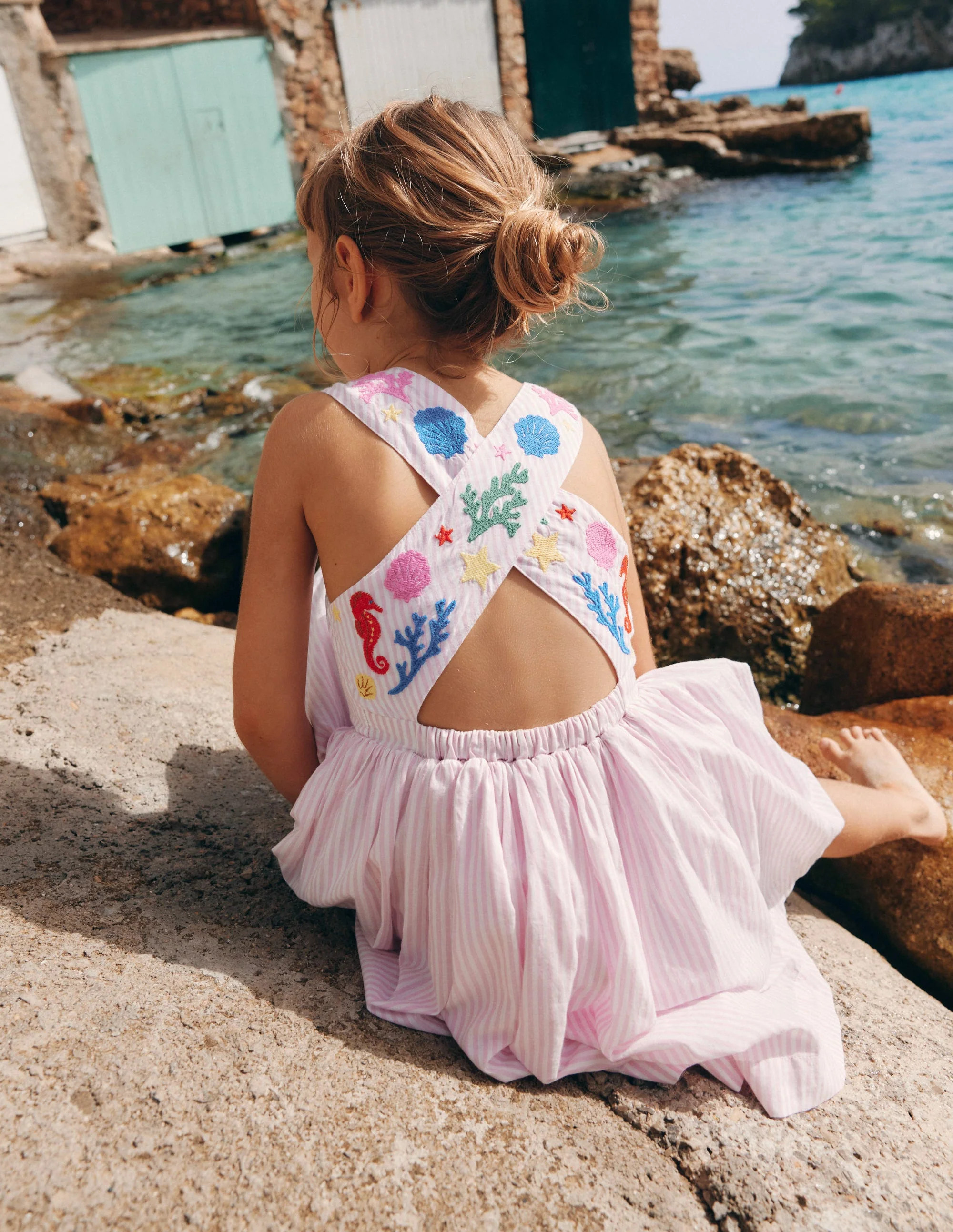 Harper Cross-Back Dress-Pink Mermaid | Boden (US)