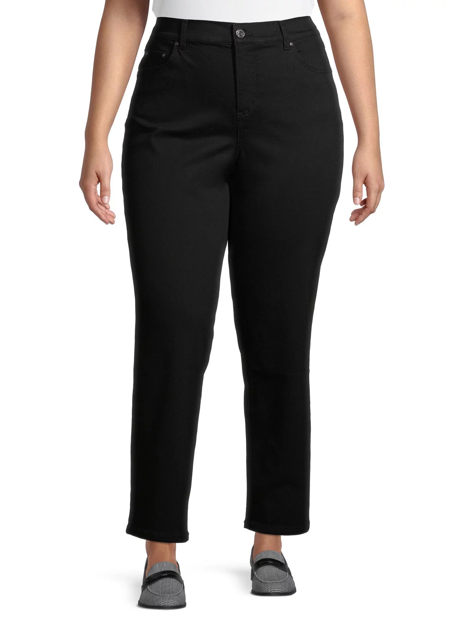 Terra & Sky Women's Plus Size Core Denim Straight Jeans | Walmart (US)