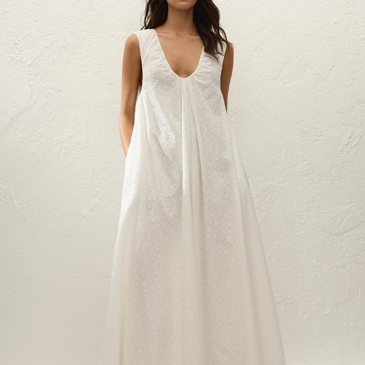 Juana Maxi Dress Valentina Broderie White | Faithfull (AU)