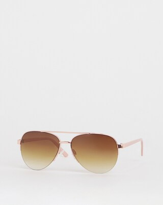 Valentina Rose Gold Aviator Sunglasses | Simply Be (UK)