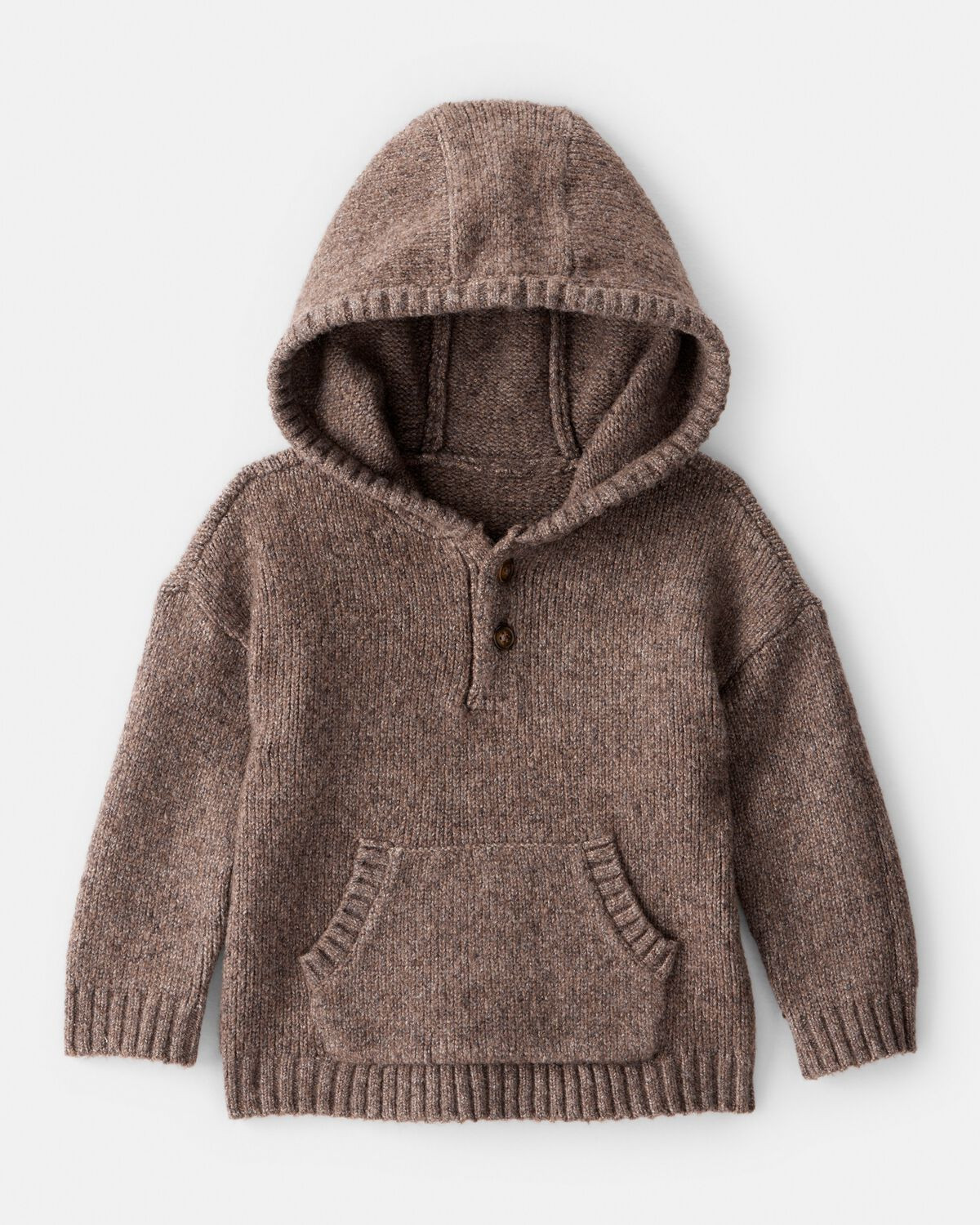 Baby Boy Long-Sleeve Hooded Sweater - Brown | Carter's Inc
