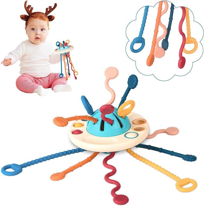 Sundaymot Montessori Toys for 1 Year Old, Baby Sensory Toys for Toddler, Food Grade Silicone Pull... | Amazon (US)