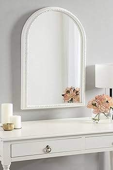 Kate and Laurel Astele Coastal Beaded Arched Mirror, 20 x 30, Farmhouse Inspired Traditional Wall... | Amazon (US)