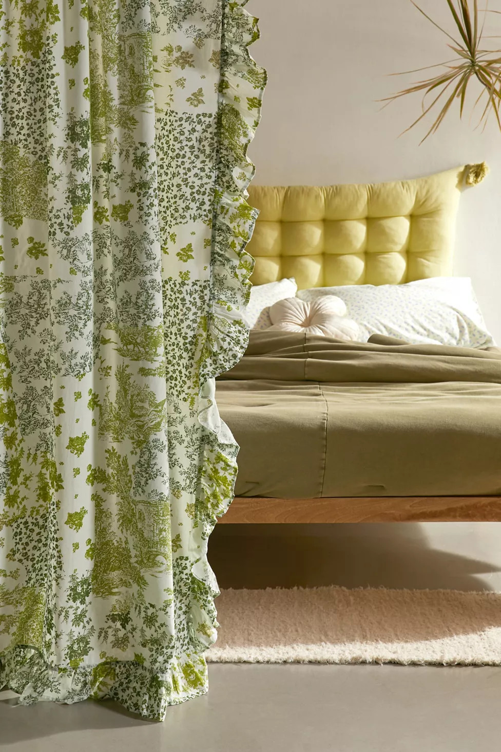 Toile Patchwork Ruffle Window Panel | Urban Outfitters (US and RoW)