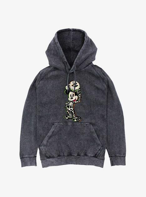 Disney 100 Mickey Mouse Skeleton Mineral Wash Hoodie | BoxLunch