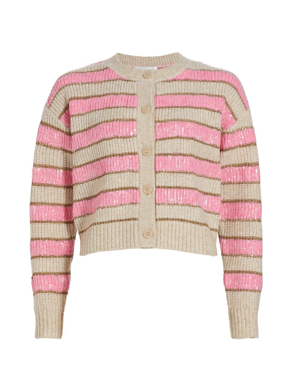 Striped Sequin-Embroidered Cardigan | Saks Fifth Avenue