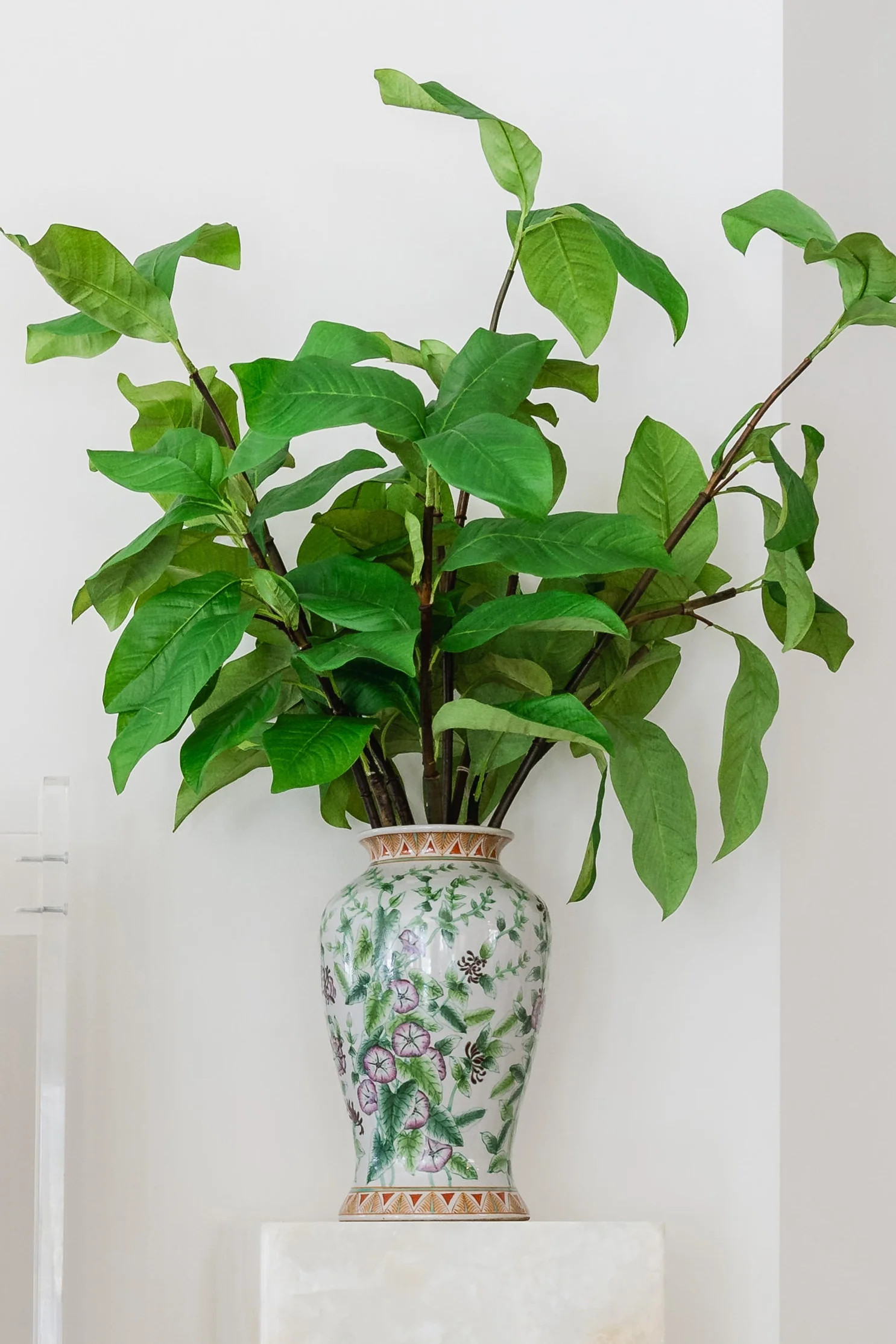 Camellia Branches in Ceramic Vase- 63" H | Sissy Yellen Living