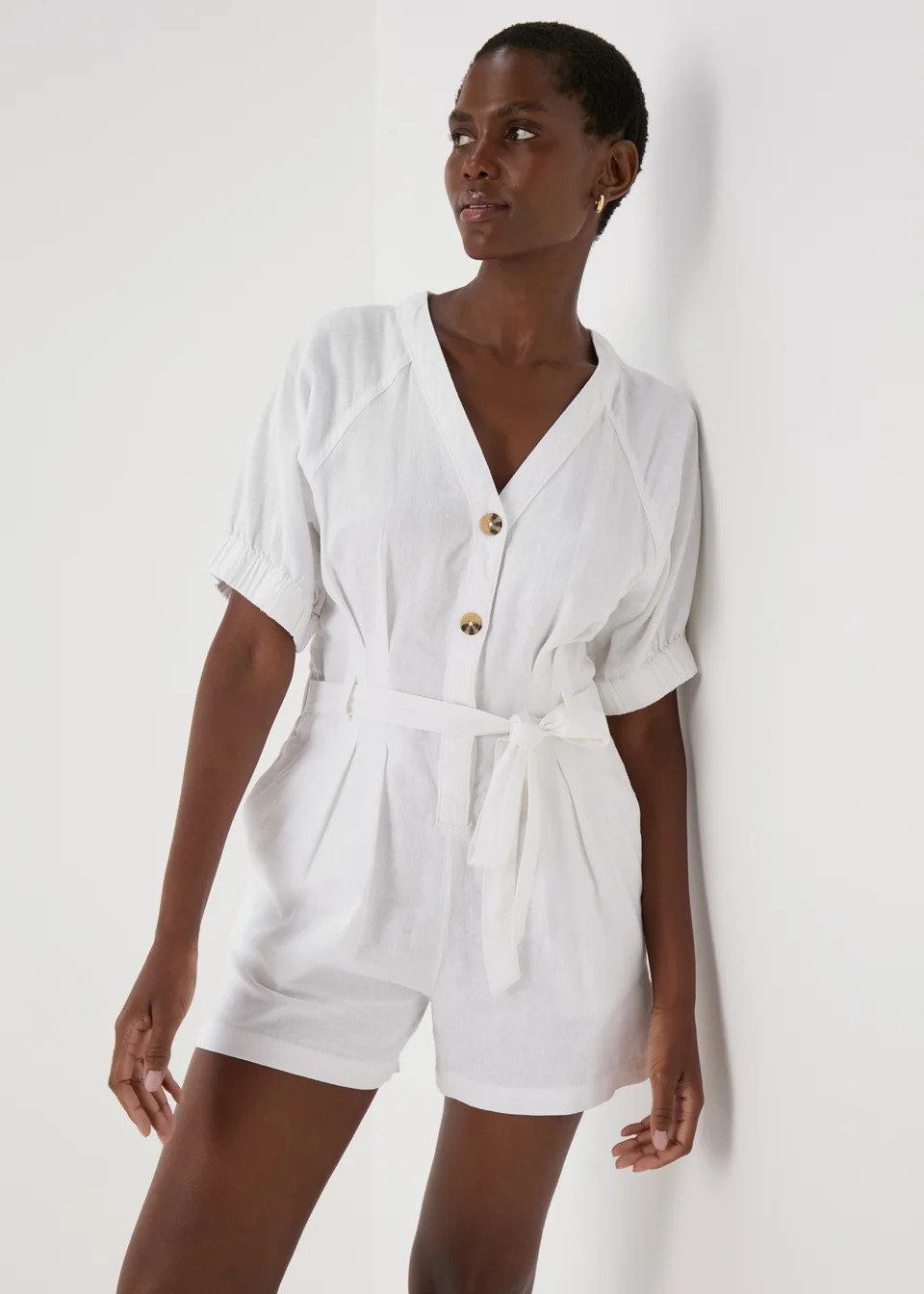 White Linen Playsuit | Matalan (UK)