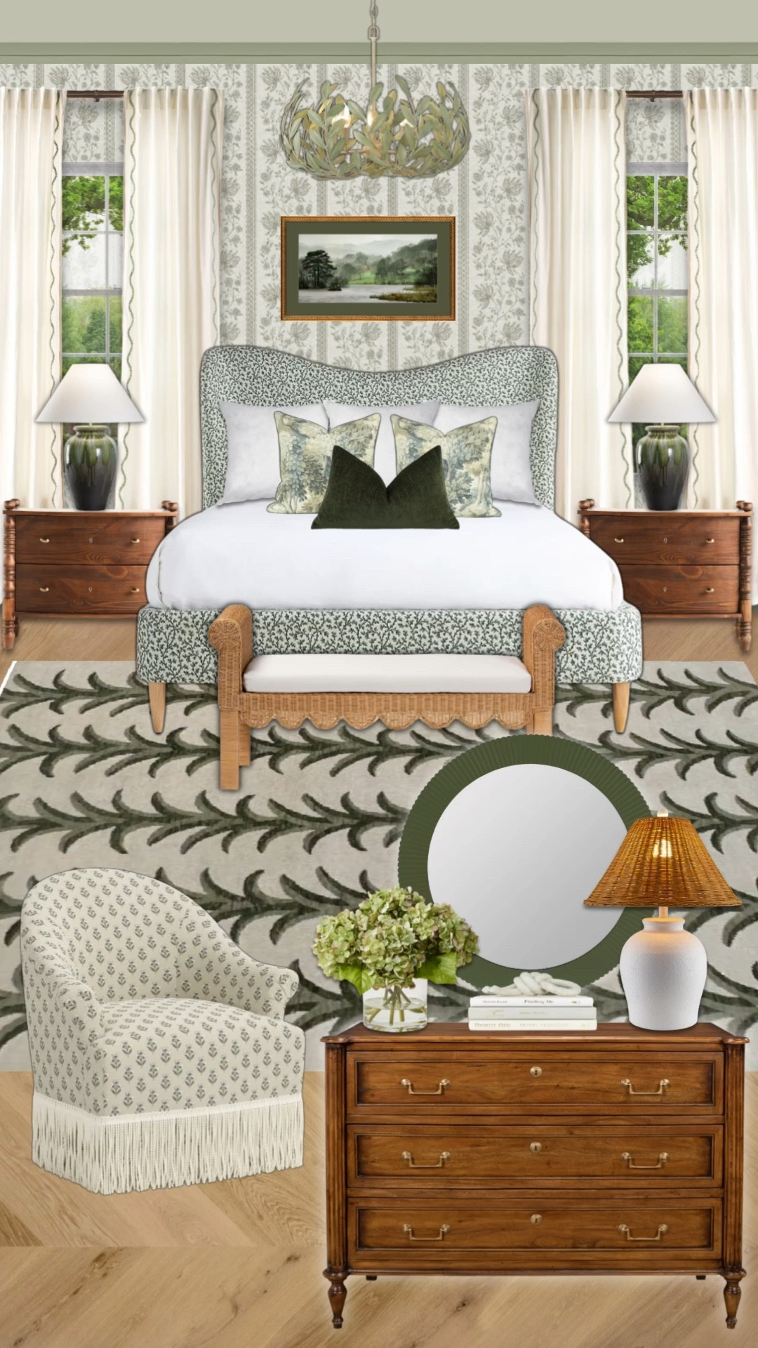 Green & gorgeous bedroom design! 

#LTKHome #LTKStyleTip #LTKSaleAlert