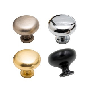 Kitchen drawer knobs mushroom matt black / brushed nickel / brass / chrome 28mm | MyDeal - AU