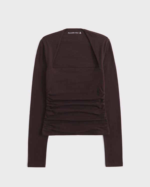 Women's The A&F Ava Long-Sleeve Top | Women's Tops | Abercrombie.com | Abercrombie & Fitch (US)