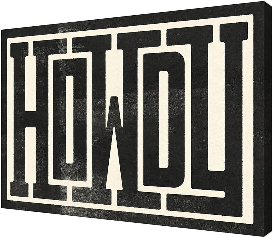 BLUEGALA Howdy Wall Art Print Poster For Ranch Decor-Minimalist Bold Type Design Canvas Prints-Mo... | Amazon (US)