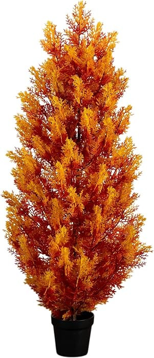 Nearly Natural 4ft UV Resistant Autumn Artificial Fall Cedar Tree - Indoor/Outdoor | Amazon (US)