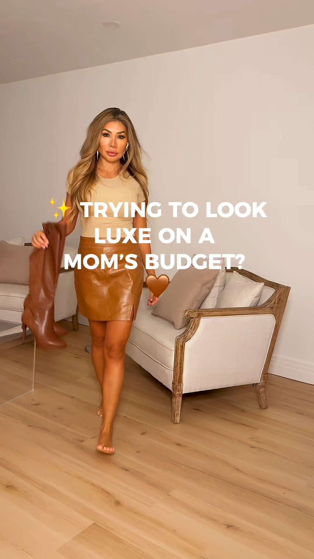 ✨ Trying to look luxe on a mom’s budget?

My favorite fall combo: soft camel top ($19.98), faux-leather mini ($37.99), and knee-high boots ($64.99).
Add a classic trench and you’ve got the quiet-luxury look for less 🤎

Everything fits true to size — I’m wearing XS top,  S skirt, size 8 boots.

#LTKFindsUnder100 #LTKPetite #LTKShoeCrush