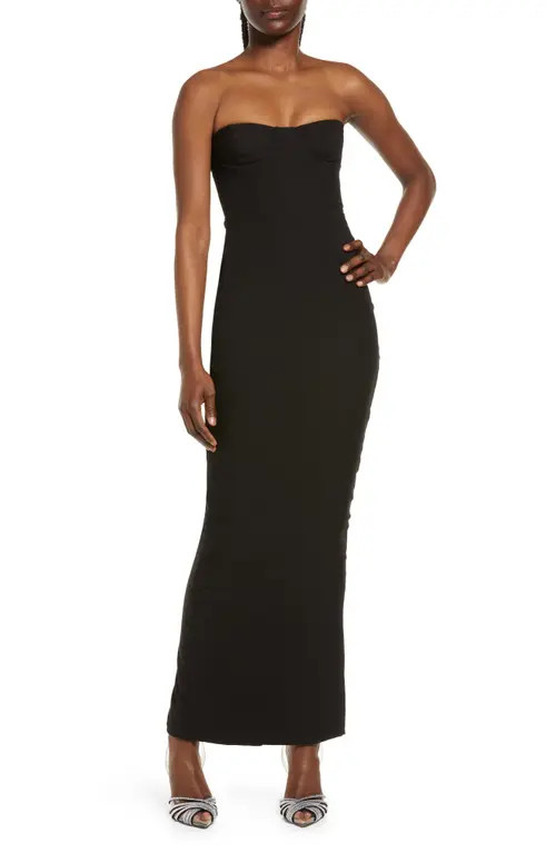 HOUSE OF CB Strapless Corset Maxi Dress in Black at Nordstrom, Size Large A | Nordstrom