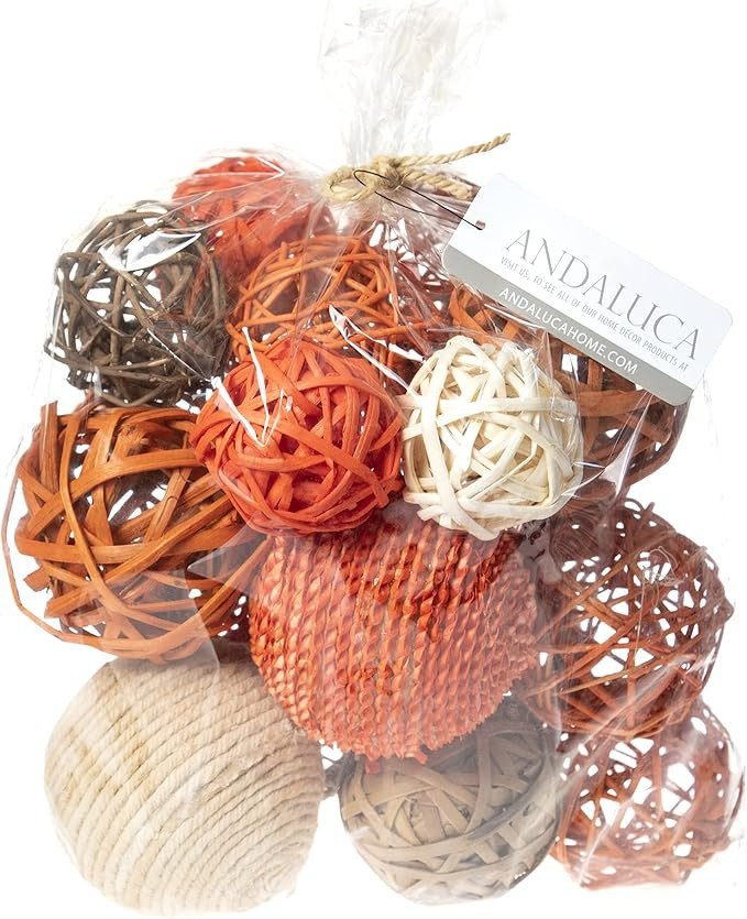 ANDALUCA Decorative Vase Filler Bag with Orbs, Balls (Burnt Orange) | Amazon (US)