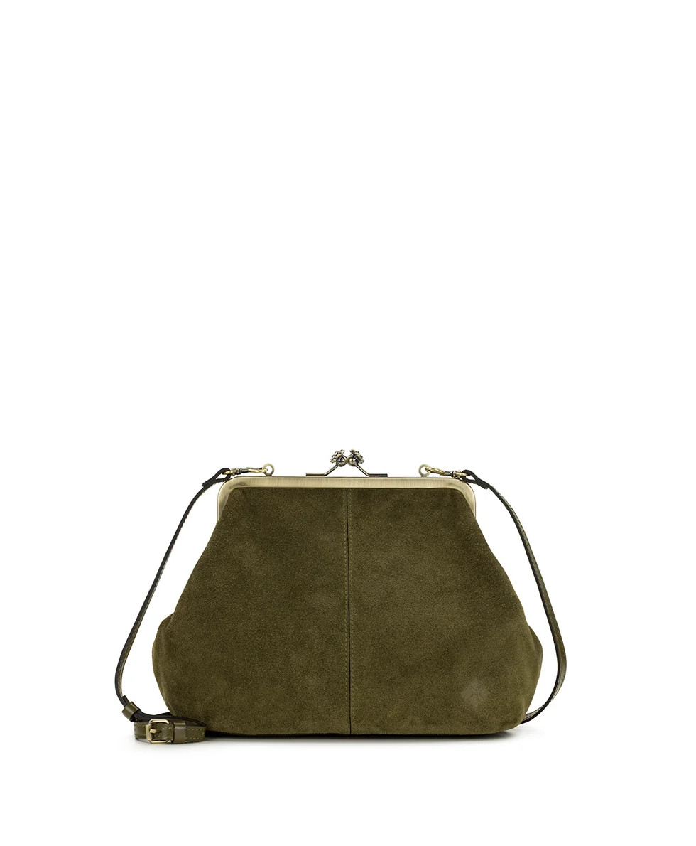 Sofia Frame Crossbody | Suede Leather | Olive | Patricia Nash Designs