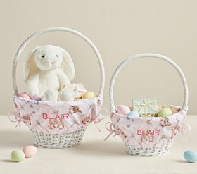 Peter Rabbit™ Flopsy™  Bunnies Lattice Easter Basket Liner | Pottery Barn Kids