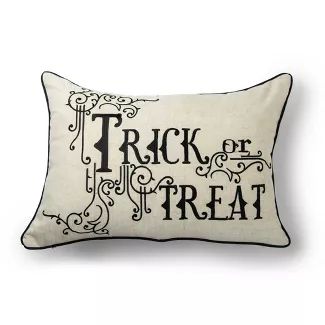 14"x20" Trick or Treat Throw Pillow Black/Natural - Sure Fit | Target