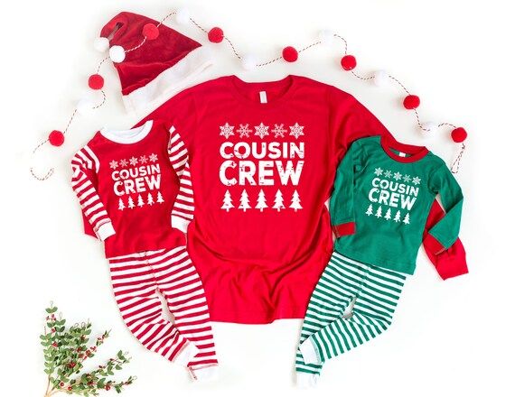 Cousin Crew Family Matching Pajamas Shirts Cousin Pajamas Christmas Family Matching Pajamas Famil... | Etsy (US)