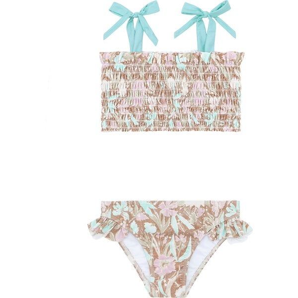 Girls Cypress Floral Smocked Bikini | Maisonette