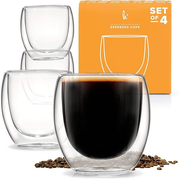 Espresso Shot Glass, Durable Double Walled Espresso Cups, Clear Shot Glasses for Coffee Shots, Sh... | Amazon (US)