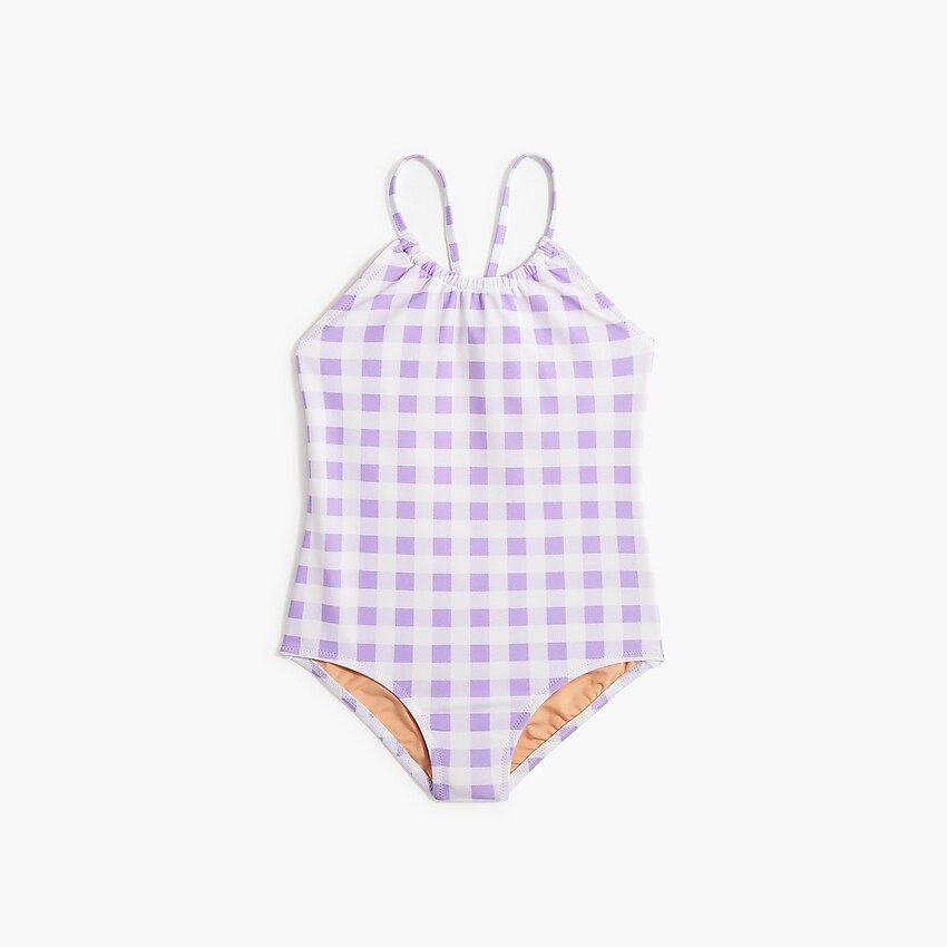 Girls' gingham one-piece swimsuit | J.Crew Factory