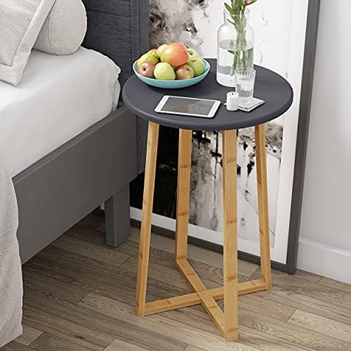 BAMEOS Side Table Modern Nightstand Round Side End Accent Coffee Table Bedside Table for Living R... | Amazon (US)