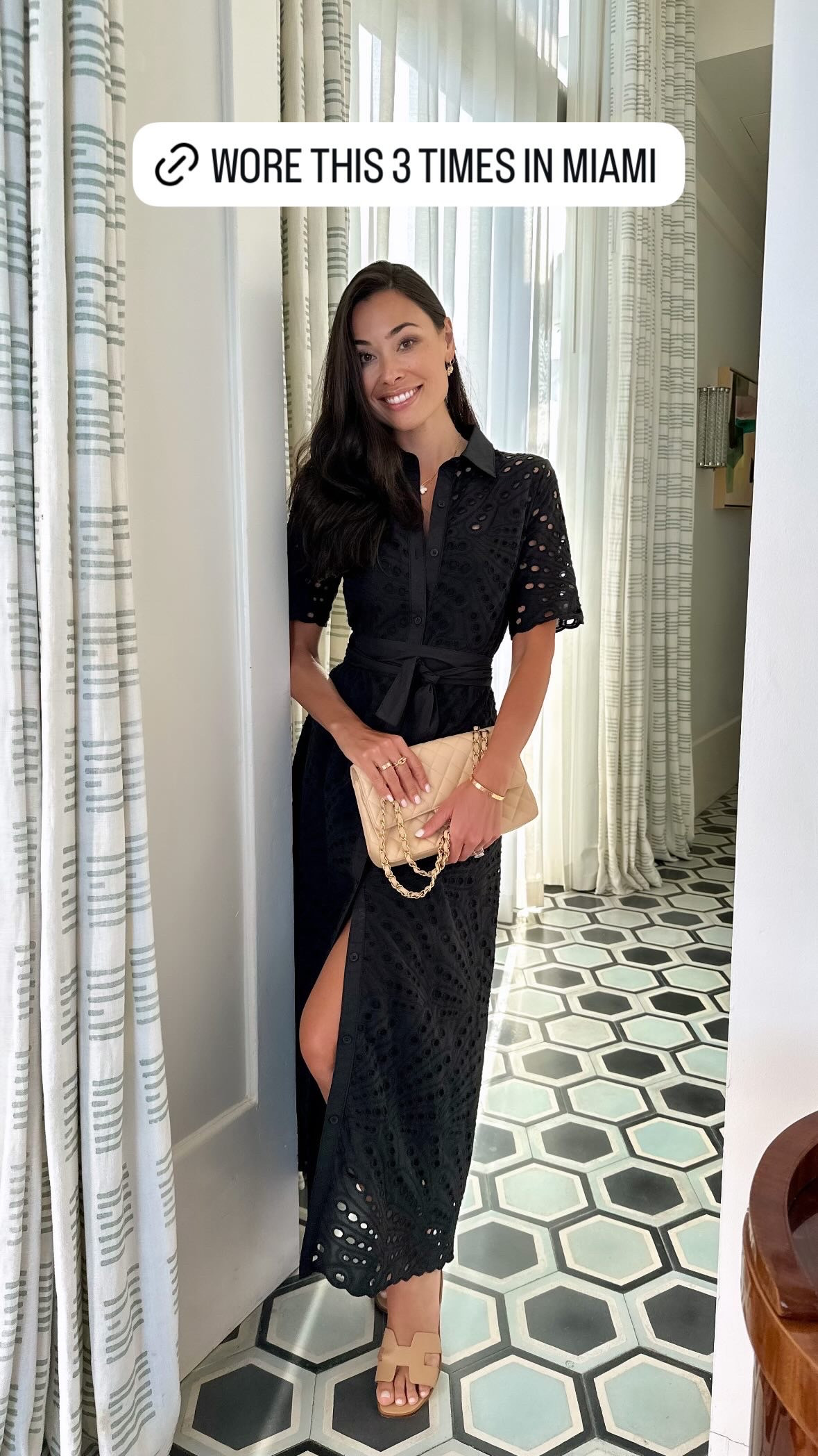 Black eyelet shirtdress, Miami, spring outfit. 

#LTKParties #LTKWorkwear #LTKSeasonal