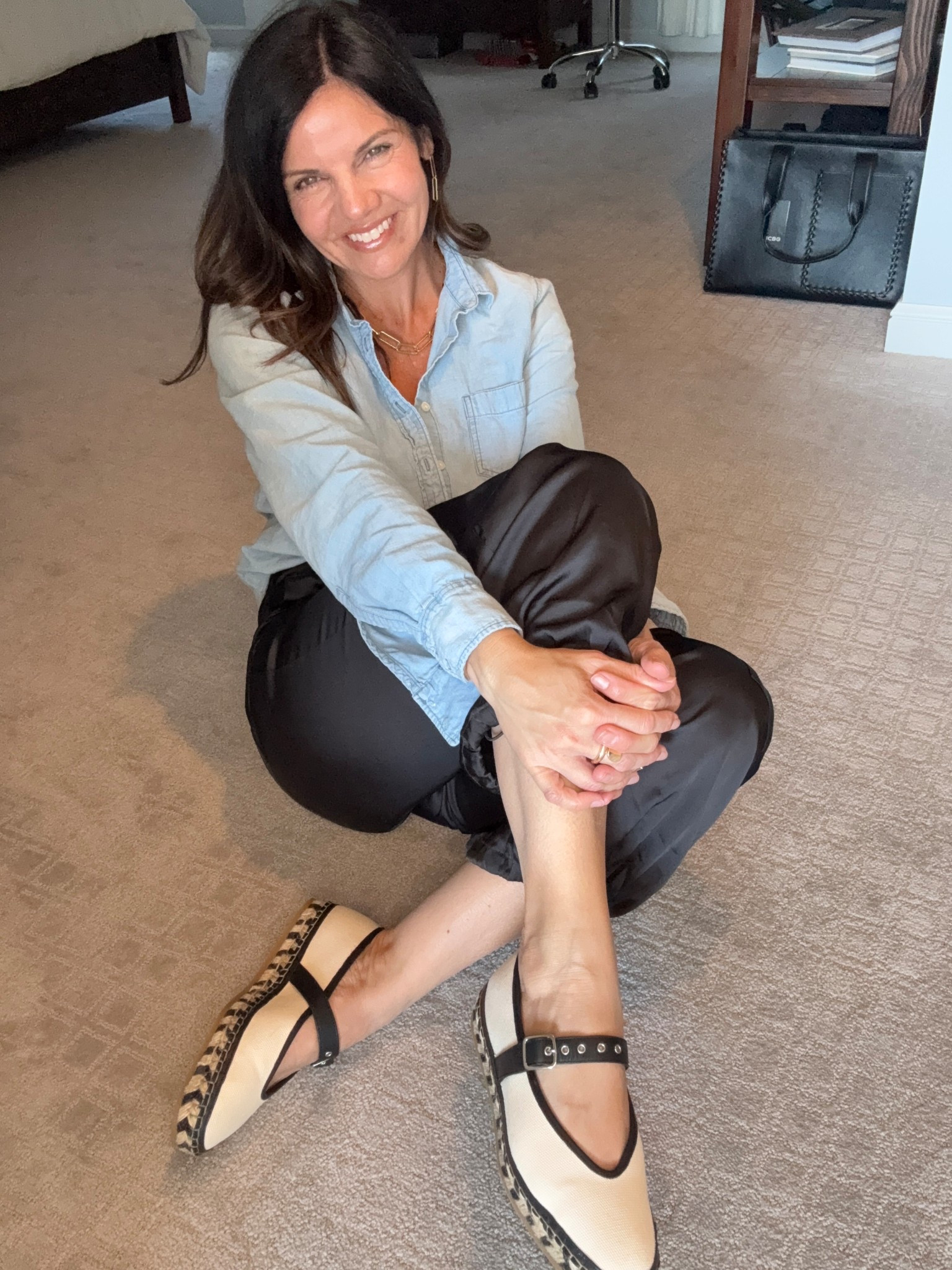 Teacher outfit of the day…these espadrilles are the best way to take these black pants and chambray shirt up a notch. 

#LTKootd #LTKOver40 #LTKWorkwear