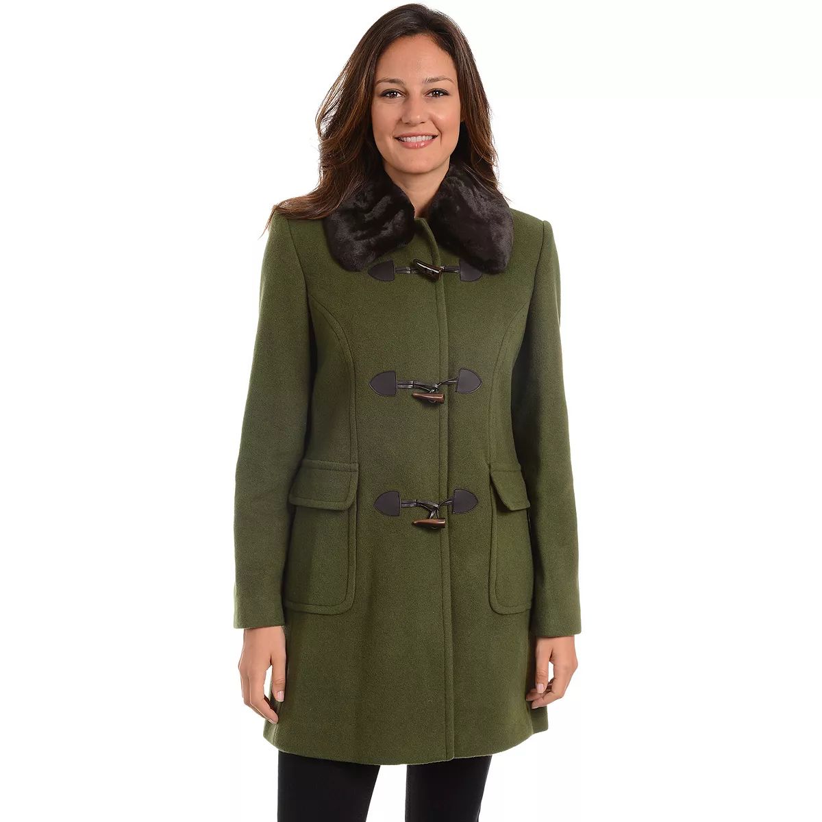 Women's Fleet Street Faux-Fur Trim Wool Blend Coat | Kohl's