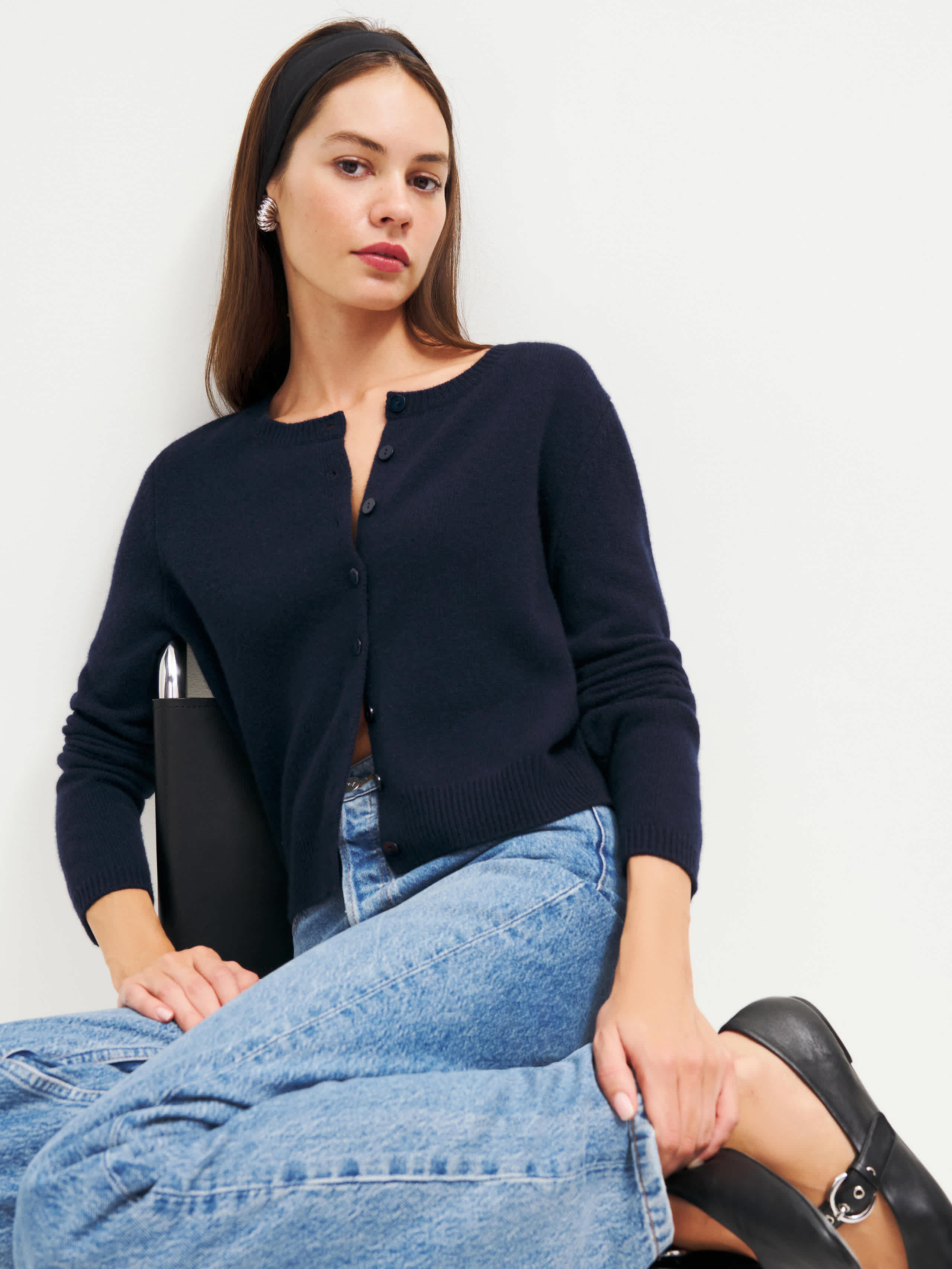 Clara Cashmere Crew Cardigan | Reformation (Global)