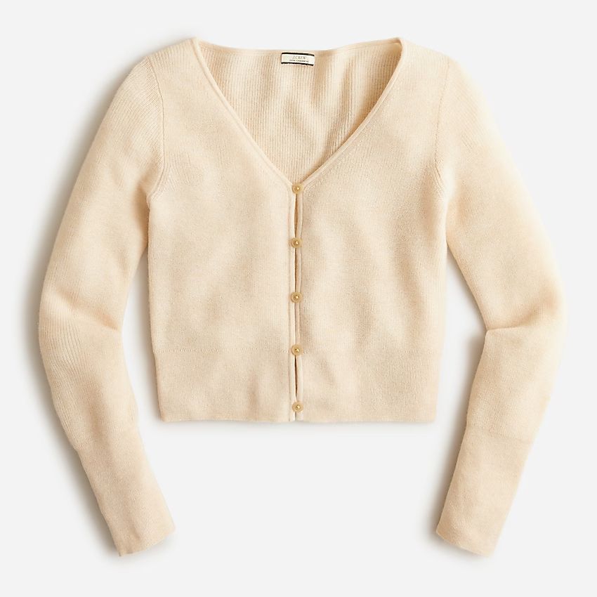 Featherweight cashmere cropped cardigan sweater | J.Crew US