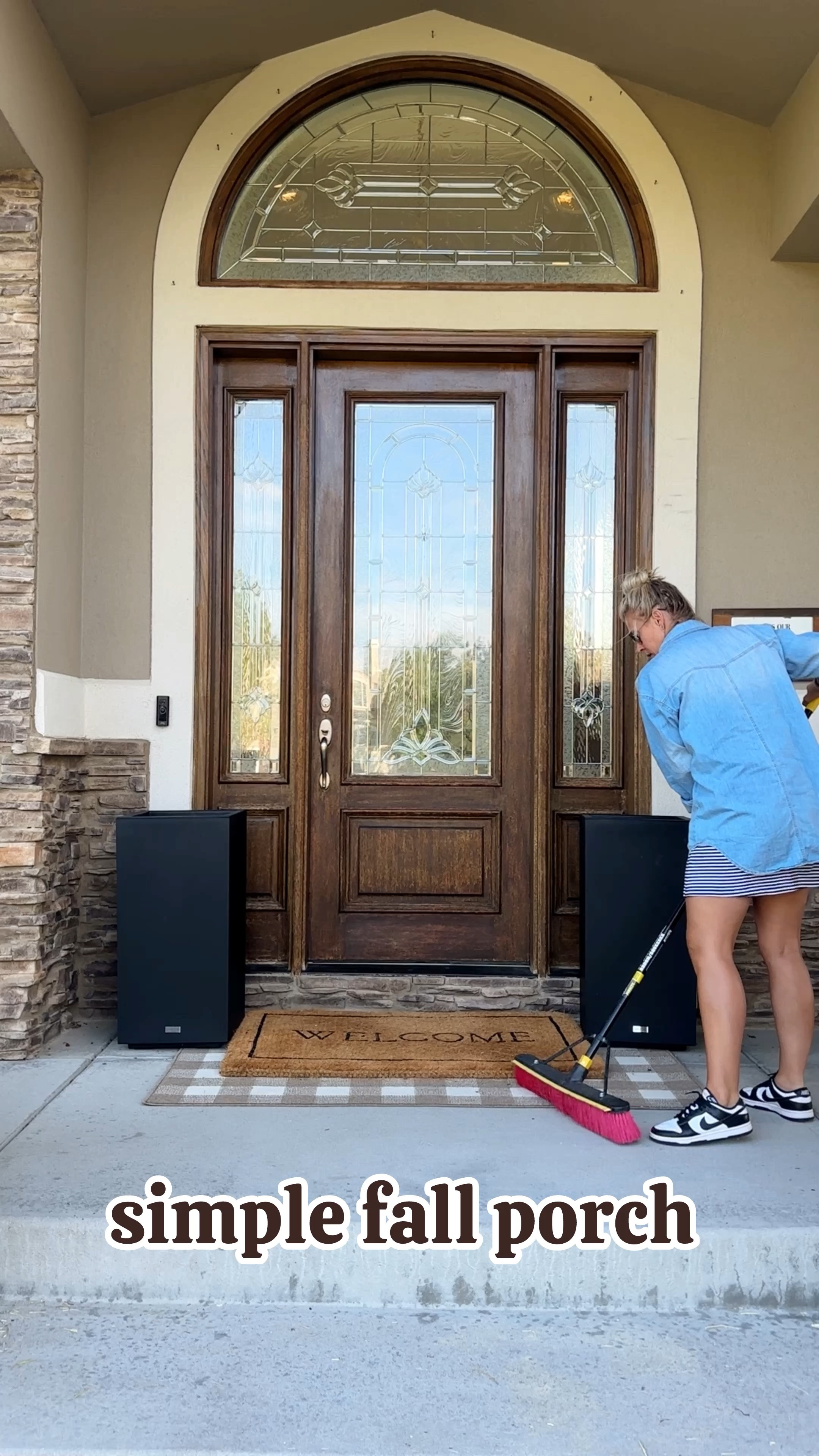 Simple fall porch!! The maple trees are from Amazon in the 4ft size. Rug and black planters are from wayfair  

Sarah Joy, fall porch decor, outdoor decor, front porch, wayfair, home decor, fall decorating, Amazon finds 

#LTKHome #LTKVideo #LTKSeasonal